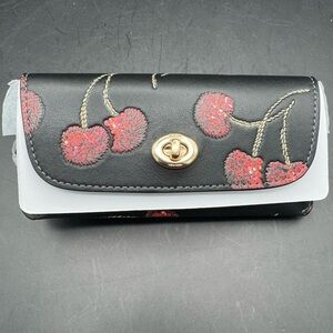Coach Black and Red Cherry Sunglasses Case NWT